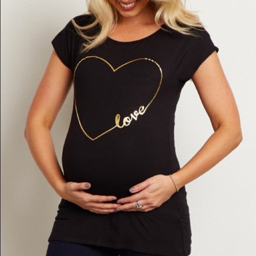 🔥🎉HP!🎉🔥 Pink blush Black love tee
